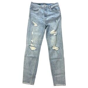 Wild Fable Highest Rise Skinny Jean Destroyed Raw Hem Denim Jeans Size‎ 8